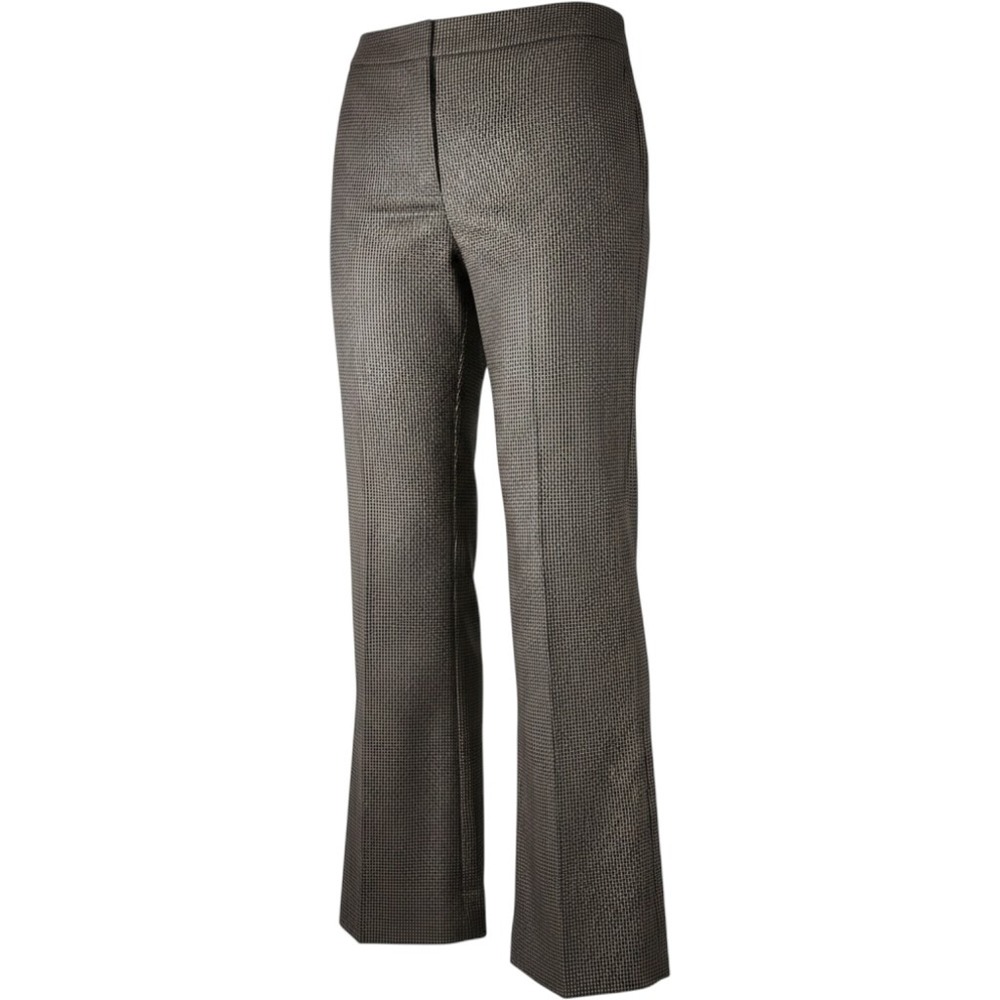 Hugo Boss Pants Womens 6 Gray Check Tulea Side Zip Wide Leg Wool Tweed Work